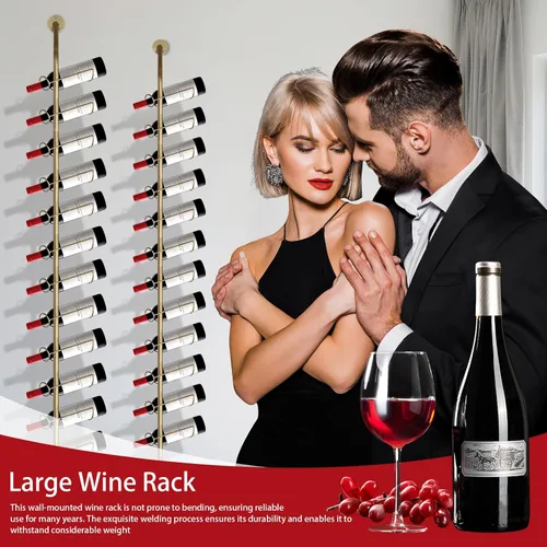 Vista 4 de Storage Wall Rack for 12 Wine Bottles 3/6 Pack Detachable Wine Storage