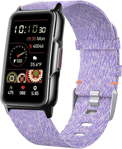 Vista 5 de Lamshaw Compatible con la correa de reloj inteligente Mindrose, correa de repuesto de tela tejida de nailon transpirable compatible con Mindrose H80