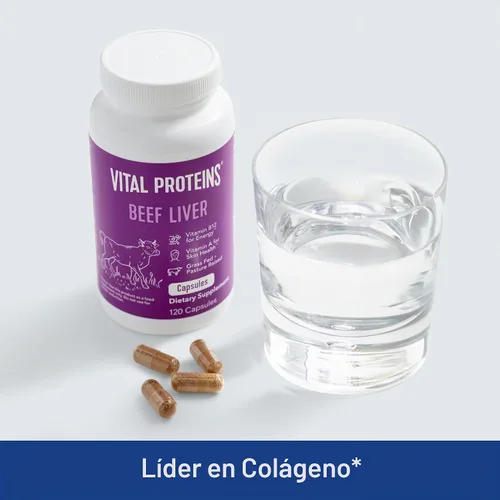 Vista 2 de Hígado de ganado alimentado con grama, criado pasto de Vital Proteins (120 Cápsulas, 0,026 oz cada una)