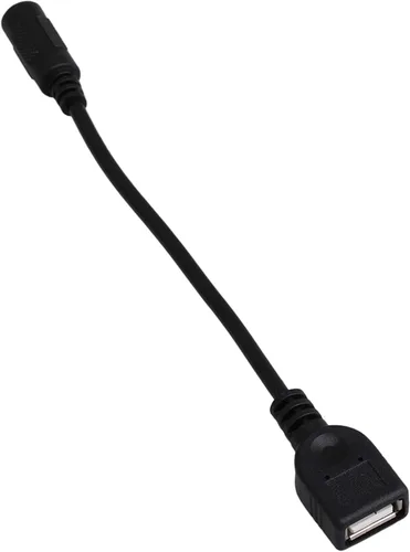 Vista 2 de USB hembra a CC 0.217 x 0.083 in hembra de fuente de alimentación de CC Cable adaptador de cable de extensión paquete de 2