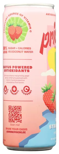 Vista 4 de Pricklee - Aguas de tuna, sabor hibisco/fresa, con antioxidantes naturales y electrolitos para dar hidratación, inmunidad y recuperación, sin
