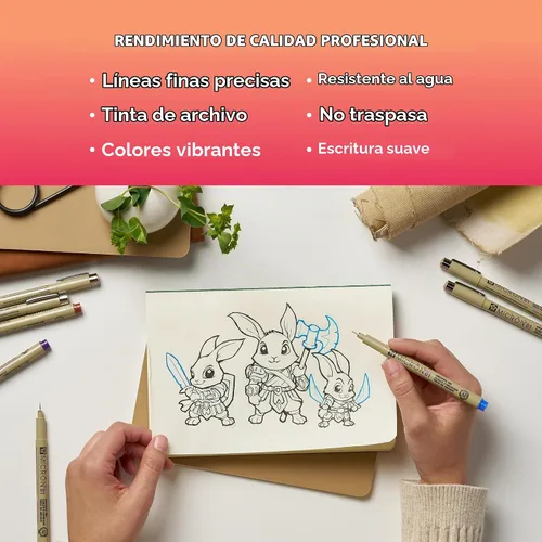 Vista 4 de SAKURA 50075 Pigma Micron 05 (16 piezas, los colores pueden variar) Juego de bolígrafos de tinta de la colección Cube