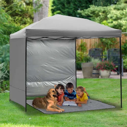 Vista 7 de NINAT Toldo de pared solar impermeable para toldo desplegable de 8 x 8 pies, carpa de carpa de pierna recta, toldos instantáneos para exteriores