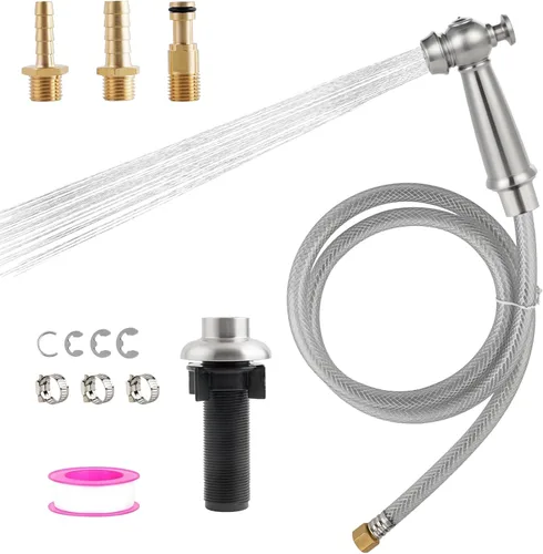 Vista 11 de Pulverizador lateral universal de cocina compatible con grifo Moen, reemplazo del rociador de grifo de fregadero de cocina con Níquel cepillado