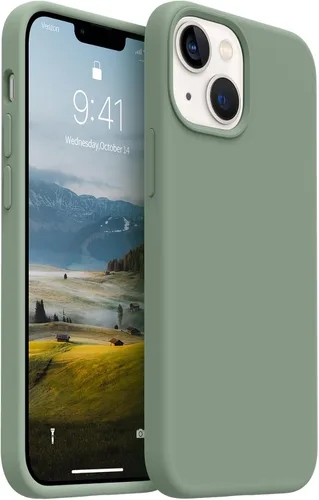 Vista 21 de AOTESIER Funda magnética para iPhone 13 Mini, compatible con MagSafe, protección militar a prueba de golpes, funda de silicona con forro
