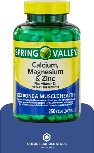 Vista 3 de Comprimidos de calcio y magnesio zinc D3 250, suplemento de calcio con magnesio, zinc y vitamina D3 para apoyo a la salud ósea y muscular