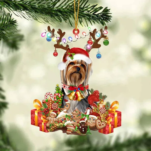 Vista 28 de Nazenti Adorno de Navidad personalizado de reno de Alaskan Malamute – Adorno de perro personalizado para amantes de las mascotas, acrílico plano