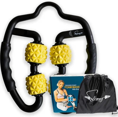Vista 7 de Masajeador de tejido profundo con rodillo de espuma Herramientas de masaje miofascial con bolsa de gimnasio con cordón Rodillo muscular