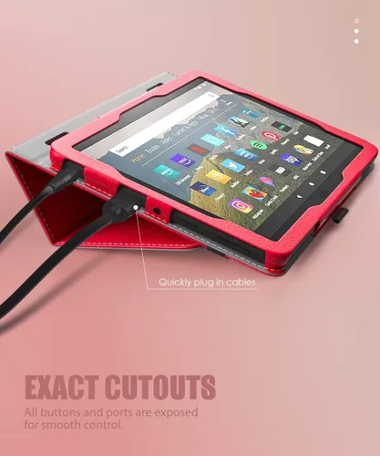 Vista 8 de MoKo - Funda compatible con la tablet Kindle Fire HD 8 y 8 Plus (10ª generación, versión de 2020), funda de soporte plegable y diseño delgado