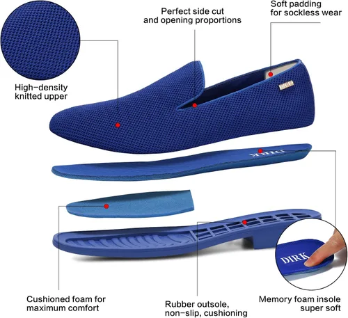 Vista 8 de Dirk Zapatos de vestir para hombre, zapatos de esmoquin sin cordones, mocasines informales, zapatos Oxford a la moda, ligeros