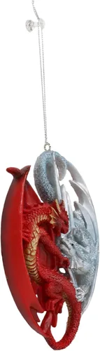 Vista 4 de Ebros Gift Anne Stokes - Figura decorativa de árbol de fantasía de dragones, dragones de fuego y hielo, adornos de Halloween o Navidad, escultura