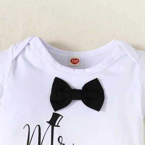 Vista 3 de Conjunto divertido de ropa de primer cumpleaños para bebé niño, con corbatín y estampado de dinosaurio, conjunto de pantalones con tirantes
