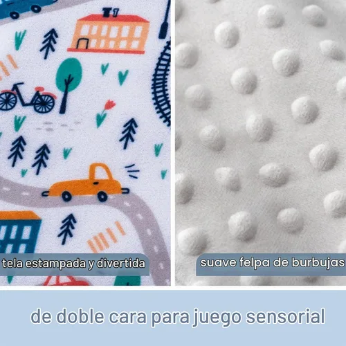 Vista 2 de S&T INC. Aura Crinkle - Juguetes cuadrados para bebés, paquete de 2, 6 x 6 Puntos de ciudad