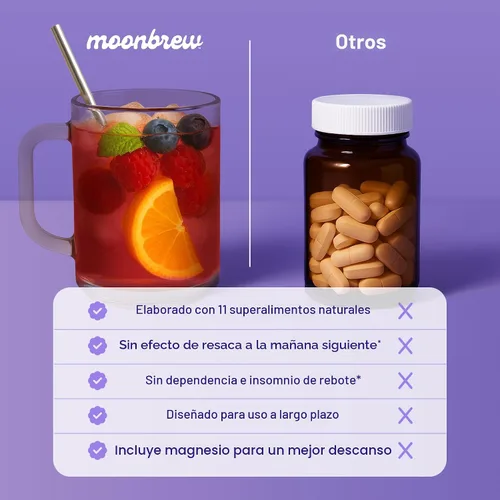 Vista 7 de MoonBrew Batido Nocturno de Magnesio Sleepy Berry, Mezcla de Bebida de Ayuda Natural para Dormir para Adultos - Apoyo Calmante para Dormir Sin
