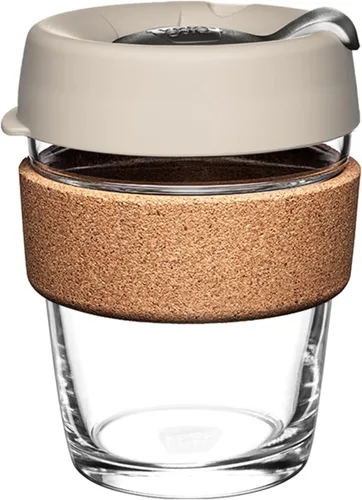 Vista 20 de KeepCup Brew Cork - Taza de café reutilizable de vidrio templado y corcho natural, M 12 oz/340 ml - Negro
