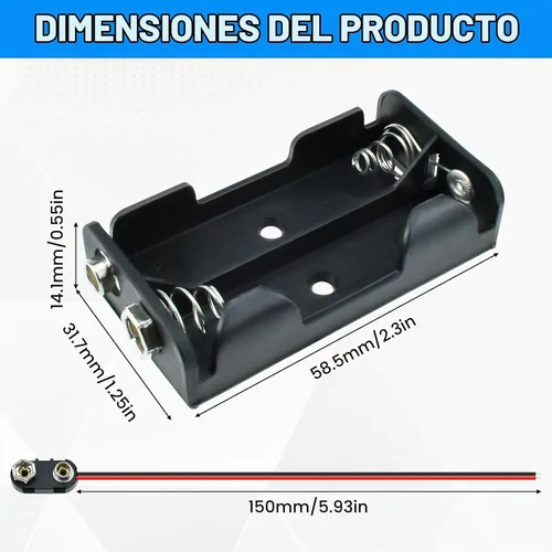 Vista 2 de SDTC Tech Juego de 2 soportes de batería AA de 1,5 V y kit de conector a