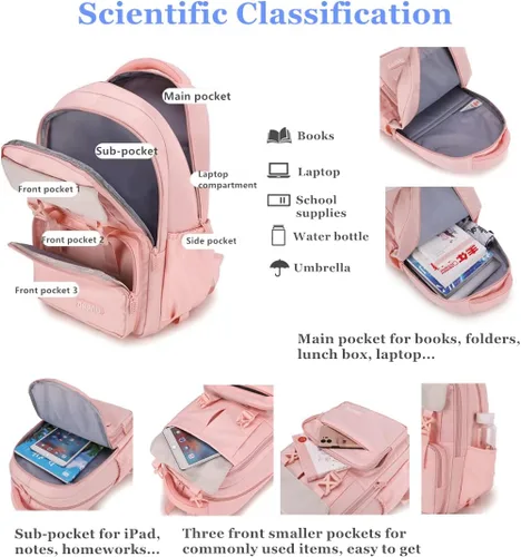 Vista 5 de Mochila con ruedas para niñas, capacidad escolar, bolsas de primaria con ruedas, 6 ruedas-morado, Six Wheels