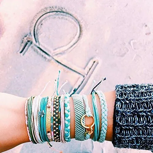 Vista 4 de Pura Vida - Pulsera 100 % impermeable, hecha a mano, con dije revestido y correa ajustable