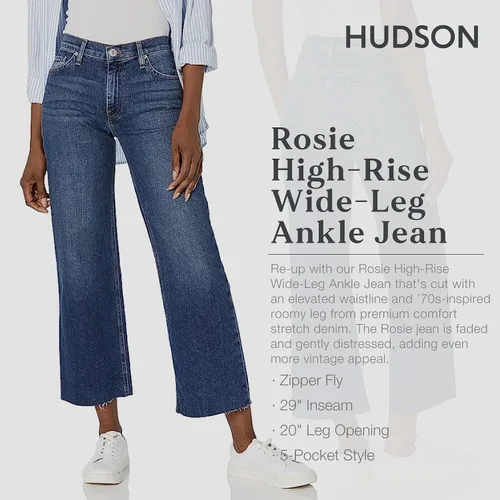 Vista 2 de HUDSON Women's Rosie High Rise Wide Leg Ankle Jean