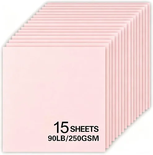 Vista 12 de 15 hojas de papel de cartulina negra, cartulina de 12 x 12 pulgadas para Cricut, papel de construcción grueso para hacer tarjetas, álbumes de Negro