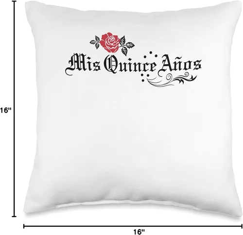 Vista 4 de 15 Birthday Quinceanera Gifts Sweet 15 Mexican Birthday Party Quinceanera Mis Quince Años - Almohada de 16 x 16 pulgadas, multicolor