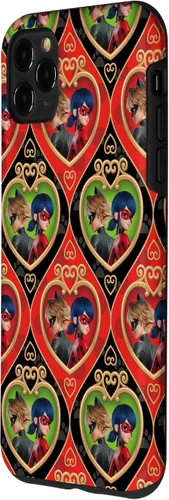 Vista 2 de Funda roja y verde para iPhone 11 Pro Max Miraculous Ladybug and Cat Noir The Movie