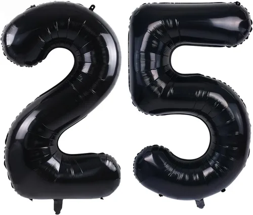 Vista 114 de Globos de números grandes, negros, de 40 pulgadas