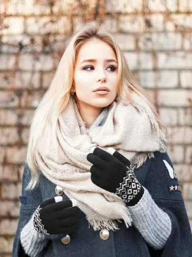 Vista 6 de 4 pares de guantes para pantalla táctil, guantes cálidos de invierno, guantes de punto gruesos para mujeres y adultos