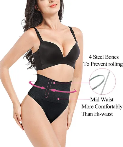 Vista 3 de Jenbou Tanga moldeadora con control de abdomen, moldeador de cuerpo para mujer, levantador de glúteos, entrenador de cintura sin costuras