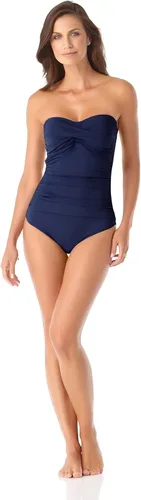 Vista 3 de Anne Cole - Traje de baño de una pieza con parte delantera plisada para mujer