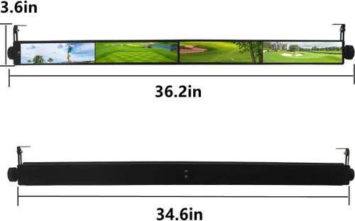 Vista 6 de Espejo retrovisor para carrito de golf, HKOO Espejo de carrito de golf, espejo retrovisor universal de 4 paneles para carritos de golf EZGO, Club CAR