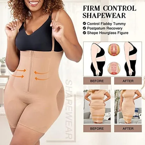 Vista 2 de Popilush Fajas moldeadoras colombianas posparto Fajas moldeadoras para control de abdomen, levantador de glúteos, fajas moldeadoras de cuerpo