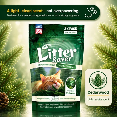 Vista 7 de Little Litter Saver Una nueva generación de desodorante de caja de arena para gatos Fórmula única para liberación lenta Aroma fresco natural