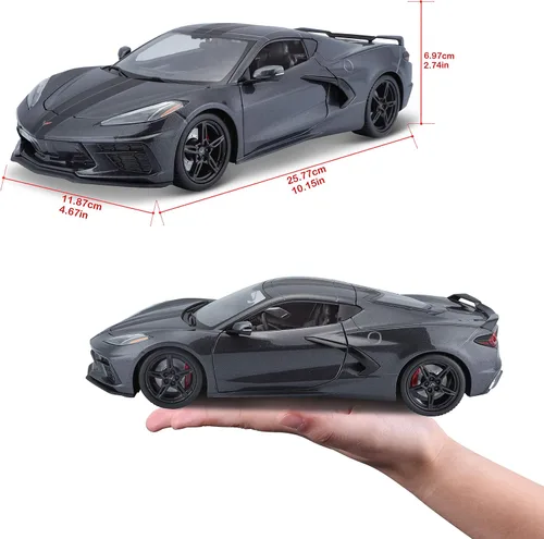 Vista 3 de Maisto 1:18 Edición Especial 2020 Chevrolet Corvette Stingray Z51 - Gris