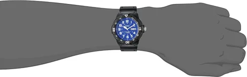 Vista 2 de Casio MRW200H-2B2V Reloj clásico analógico de cuarzo negro para hombre, NegroAzul, MRW200H-2B2V