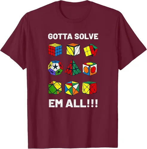 Vista 8 de Competitive Puzzle Cube Gotta Solve Em All Speed Cubing T-Shirt Asphalt Grey