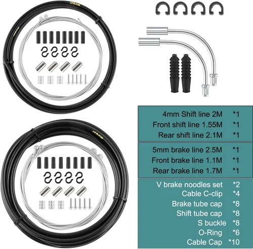 Vista 2 de Cable universal de freno de bicicleta y cable de cambio Kit de carcasa de cable de bicicleta Kit de cable de línea de transmisión de bicicleta