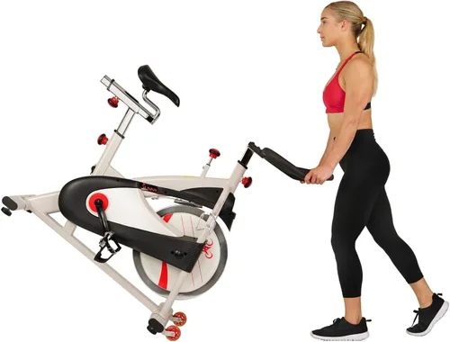 Vista 8 de Sunny Health & Fitness Stationary Exercise Bike Machine w/ Adjustable Cushion Seat & Multi-Grip Handlebar, Indoor Cycling Equipment for Home Cardio