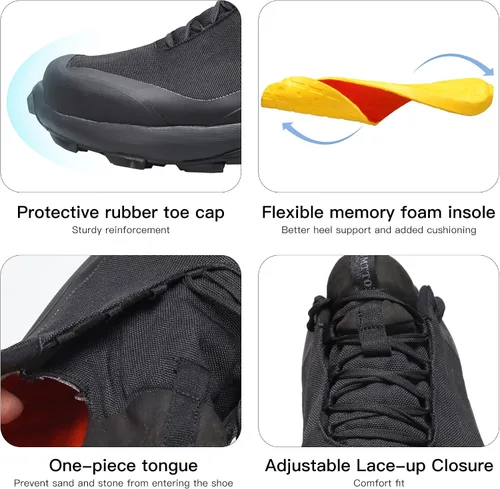 Vista 3 de HUMTTO Zapatos de senderismo impermeables para todo terreno, ligeros, transpirables, para senderismo, senderismo, antideslizantes, para exteriores