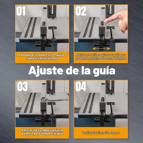 Vista 5 de POWERTEC BS900RF Rip Fence para sierra de cinta para madera POWERTEC BS900 con abrazadera ajustable. Para tamaño de mesa de trabajo 11-1 / 8 "a