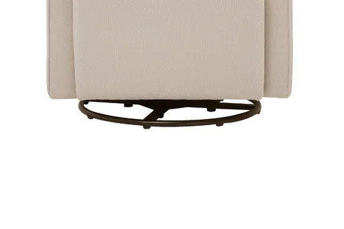 Vista 6 de Silla giratoria tapizada DaVinci Olive; incluye un otomano, Crema