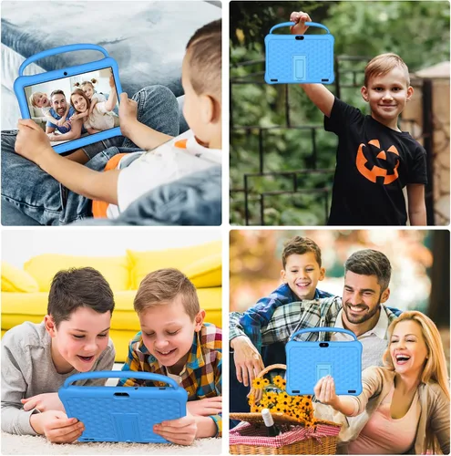 Vista 7 de Tableta Android de 10 pulgadas para niños,64GB 1TB Expand,Control parental Azul