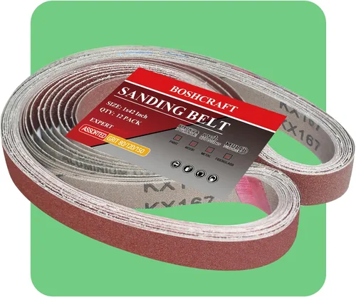 Vista 10 de BOSHCRAFT - Cinturón de lijado de 1 × 30 pulgadas, papel de lijado 60/80/120/180/240/400 granos surtidos de óxido de aluminio para lijadora