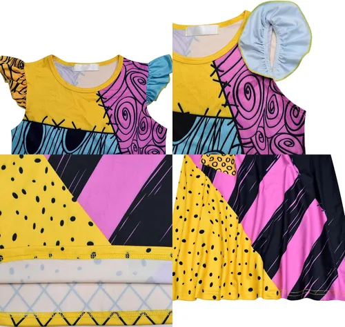 Vista 5 de Vestido de Halloween para niñas pequeñas, disfraz clásico de Sally