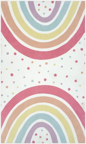 Vista 9 de STARUIA Alfombra lavable de arco iris para guardería de niñas, alfombra pequeña de 3 x 5 pies, alfombras de área coloridas para dormitorio de niños