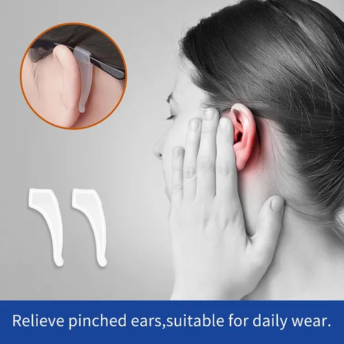 Vista 5 de SooGree Antideslizante para gafas con gancho cómodo de silicona para patillas, retenedor de manga, gafas de sol