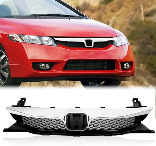 Vista 10 de PIT66 Parrilla de cubierta del parachoques inferior delantero compatible con Honda Civic Sedán 2009 2010 2011 Parrilla para HO1036127 RH01530008