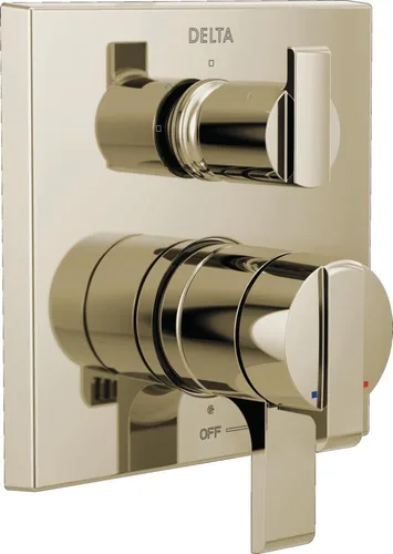 Vista 11 de Delta Moderno kit de moldura de mango de ducha de doble función con desviador integrado de 3 vías, válvula de sistema de ducha de oro cepillado