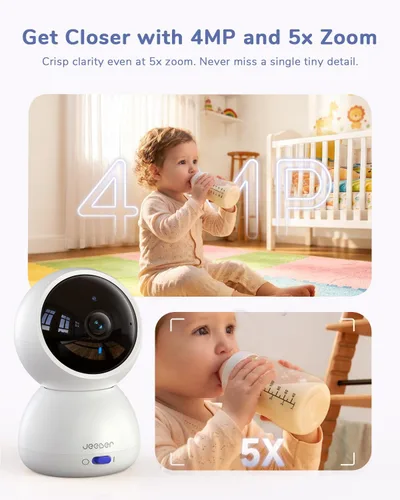 Vista 6 de WiFi Baby Monitor with 6.5" Touchscreen, 4MP Camera, 5X Zoom White