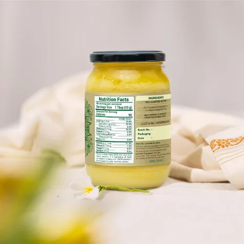 Vista 2 de Sarthak Satvik A2 Cow Ghee - Mantequilla clarificada alimentada con pasto, 16.90 onzas sin sal y original, hecha en Bilona antigua, pastoreo libre